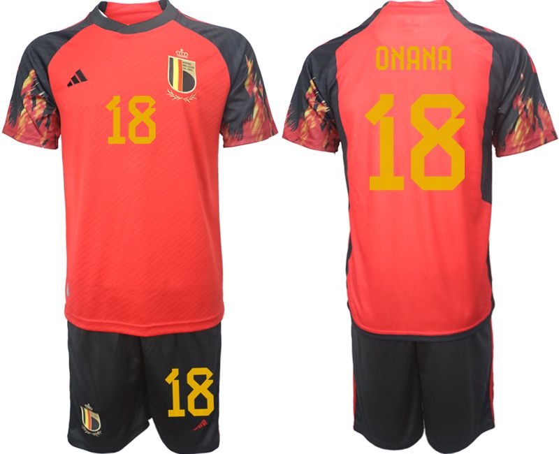 Men 2022 World Cup National Team Belgium home red #18 Soccer Jerseys->belgium->Soccer Club Jersey